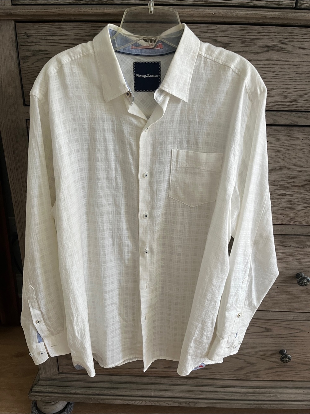 Tommy Bahama Cream Button-Down Linen-Blend Shirt